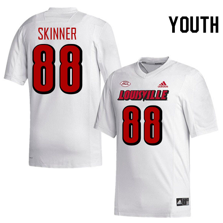 Youth #88 Jaleel Skinner Louisville Cardinals College Football Jerseys Stitched-White